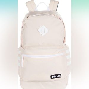 adidas Classic 3S Backpack, Pink Tint/White, One Size - light pink